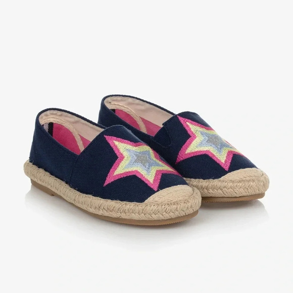 NWT Joules Girls Blue Star Espadrilles size 3 - Picture 1 of 8